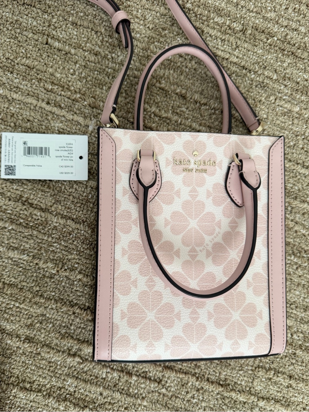 Kate Spade Pink Floral Satchel with Gold-Tone Logo - Picture 4 of 7